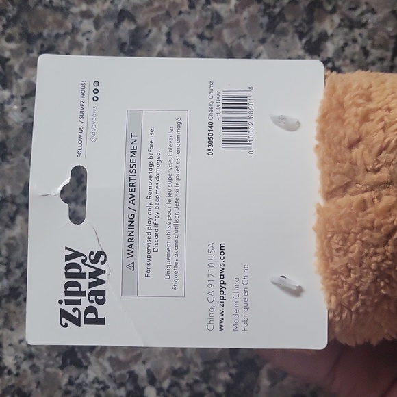 Zippy Paws Cheeky Chumz Squeaky Plush Dog Toy new w tags HULA teddy bear fabric - Picture 4 of 7